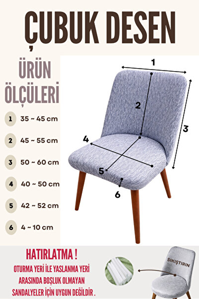 ELHAS Mutfak Sandalye Kılıfı Büyük Oval Jakarli Yıkanabilir Streç Lastikli Sandalye Örtüsü ( 1 adet )
