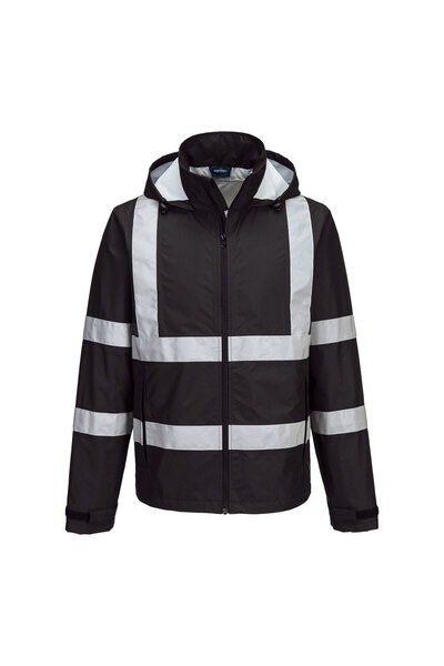 PORTWEST Geaca de lucru, cu buzunare, pentru ploaie, negru