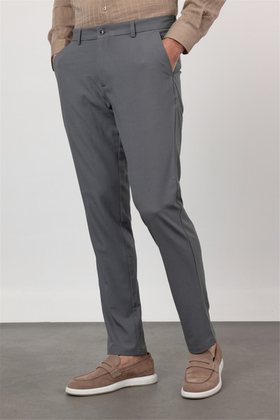 İmza Καπνιστό Παντελόνι Chino με Πλαϊνή Τσέπη, Άνετη Εφαρμογή και Ελαστικότητ...