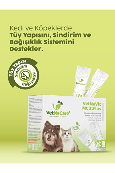 VetNaVit MultiPlus Kedi ve Köpekler İçin Vitamin Mineral ve Aminoasit Desteği
