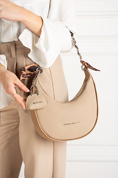Just Polo حقيبة يد وكتف نسائية من فرو المنك-BD6083