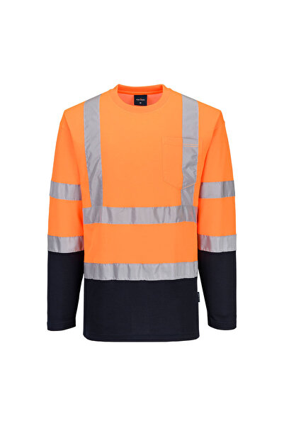 PORTWEST Tricou de lucru, reflectorizant, portocaliu/bleumarin