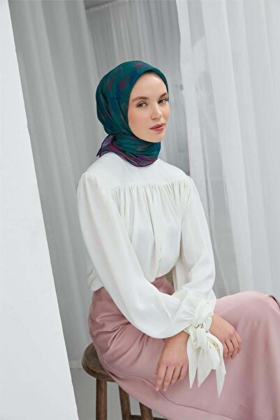 Silk Home Μαλακό κασκόλ από βαμβακερό πολυεστέρα με σχέδιο πορτοκαλί φύλλων 9...