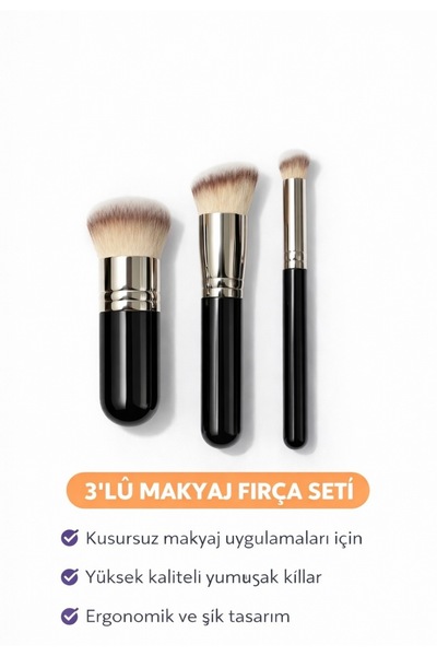 dorre Ultra Yumuşak 3’lü Makyaj Fırçası