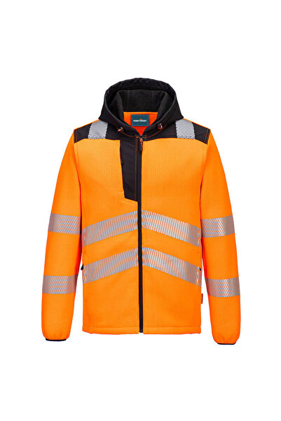 PORTWEST Bluza fleece de lucru, reflectorizanta, reglabil, portocaliu/negru