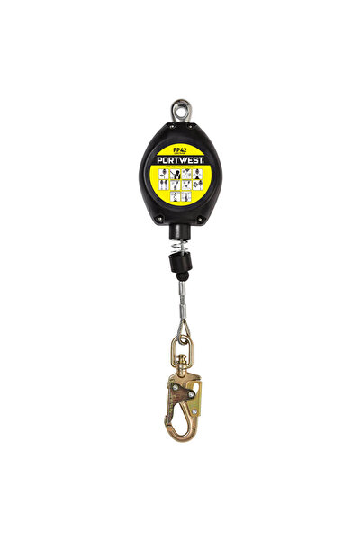 PORTWEST 6M Retractable Fall Arrest Block, lucru la inaltime, negru