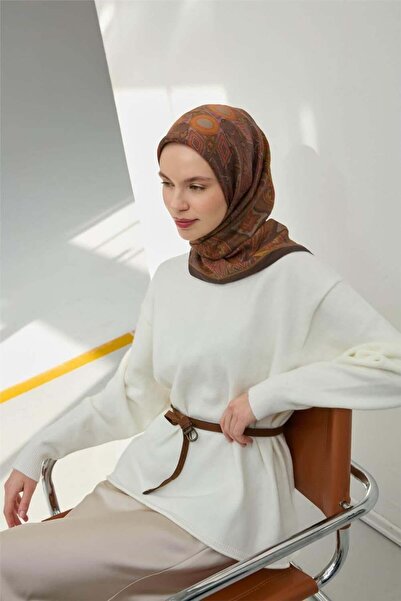 Silk Home Κασκόλ Βισκόζη Velora Bitter Brown Four Seasons 90x90