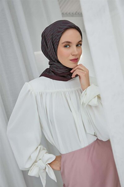 Silk Home Κασκόλ Βισκόζη Βελόρα Κεράσι Τέσσερις Εποχές 90x90