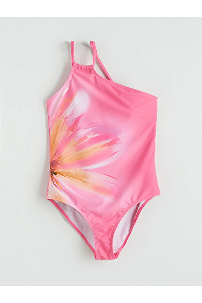 LC Waikiki Παιδικό μαγιό για κορίτσια με ροζ στάμπα LCW
