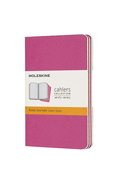 Moleskine Τετράδια Cahier Journals Ριγέ Τετράδιο 3 τεμαχίων 9x14 Kinetic Pink
