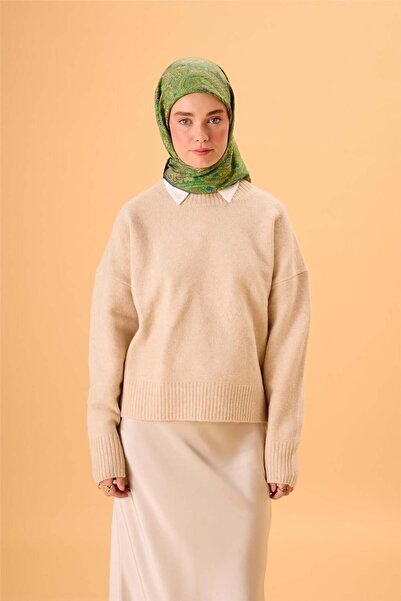 Silk Home Κασκόλ από βισκόζη με μείγμα βελόρα, σκούρο πράσινο-πράσινο φιστικί...