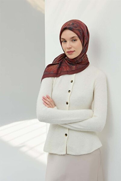 Silk Home Κασκόλ Βισκόζη Velora Σοκολατένιο Καφέ Τέσσερις Εποχές 90x90