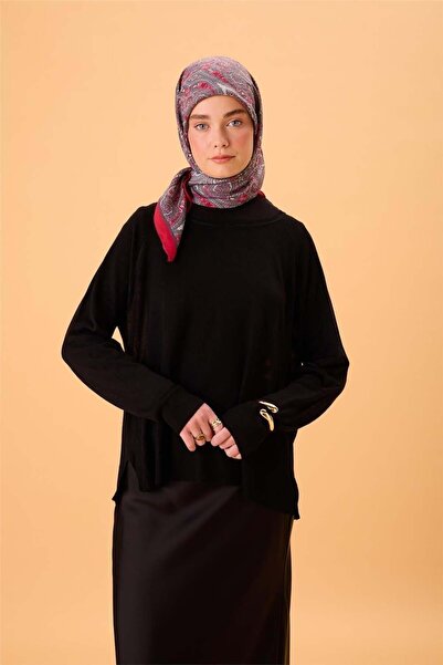 Silk Home Κασκόλ από βισκόζη με μείγμα βελορά, σχέδιο κρεμ από ρόδι, σκούρο γ...