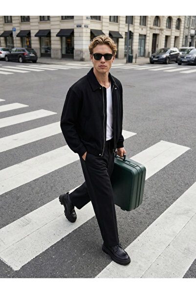 BASEL.CO Μπουφάν Όλντ Μάνεϊ Μπόμπερ με υφή, σε μεγάλο μέγεθος