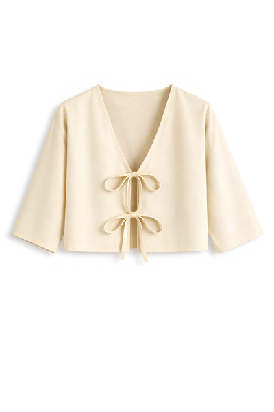 SevdeUgur Tie-Front Kimono Short Tunic – Oversized, New Season, Comfortable F...