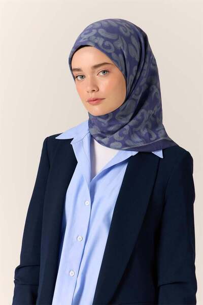 Silk Home Κασκόλ από βισκόζη με μείγμα βελορά, μωβ-γκρι, με λεπτή υφή και ντρ...