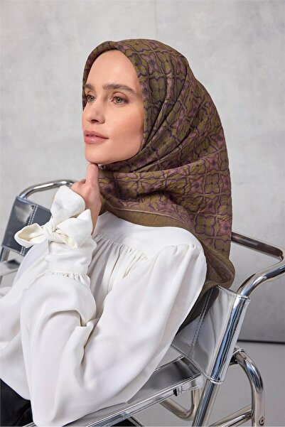 Silk Home Φουλάρι Βισκόζης Βελόρα Τέσσερις Εποχές 90x90