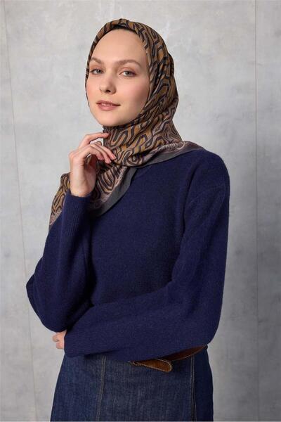 Silk Home Φουλάρι Βισκόζης Βελόρα Τέσσερις Εποχές 90x90