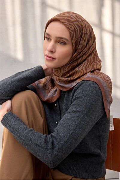 Silk Home Φουλάρι Βισκόζης Βελόρα Τέσσερις Εποχές 90x90