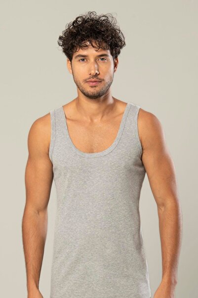 Erdem 6-Piece Ribbed Undershirt 100% Cotton Thick Strap-White,Gray,Black Prem...