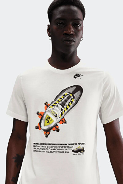 Nike Tee Med GFX Culture Erkek Pamuklu Beyaz Tişört