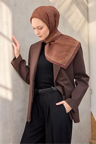 Silk Home Φουλάρι Βισκόζης Βελόρα Τέσσερις Εποχές 90x90