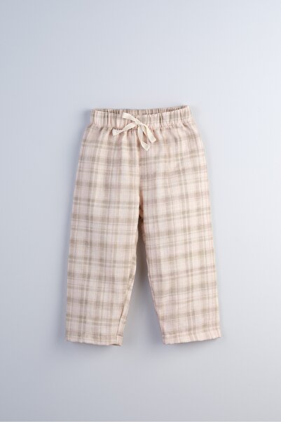 Bondberro Παιδικό παντελόνι με καρό σχέδιο, φλαμέντο μουσελίνα, φαρδιά γραμμή...