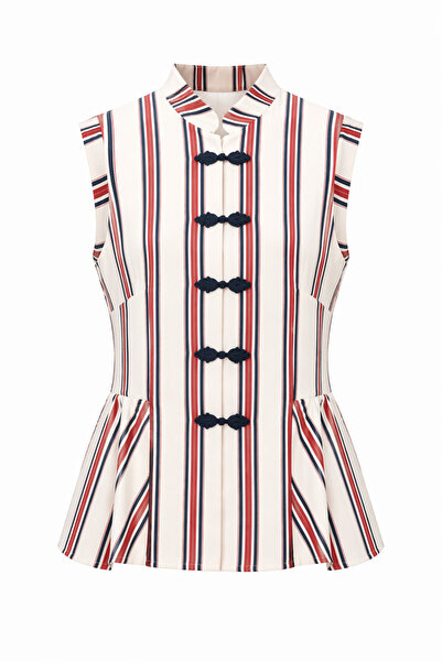 HAZELANNA Κόκκινη ριγέ μπλούζα Ναπολέοντα