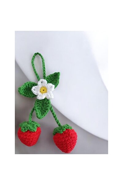OEM Crocheted Strawberry Keychain
