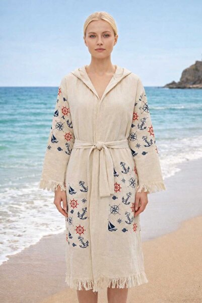 Altıntaş soft Μπουρνούζι Unisex από μουσελίνα, βαμβακερό, για μπάνιο, παραλία...