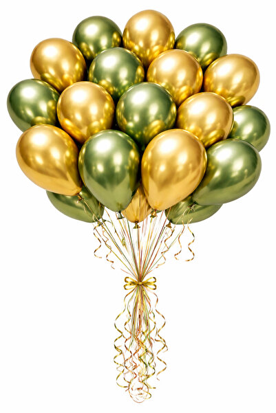 Gemar Chrome Balloons in 13 Khaki and Gold Colors. 25 Balloons.