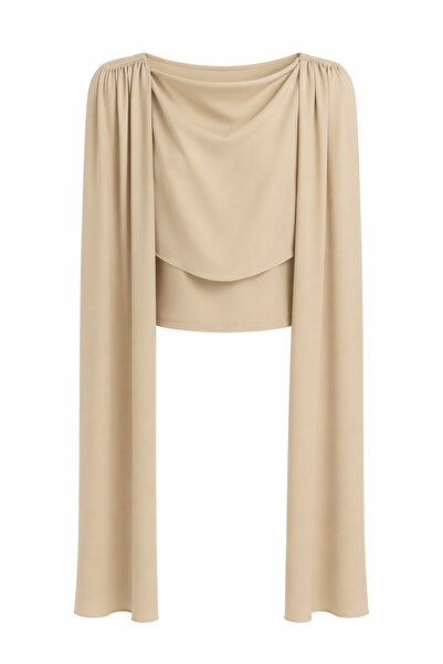 HAZELANNA Μπεζ μπλούζα με κάπα