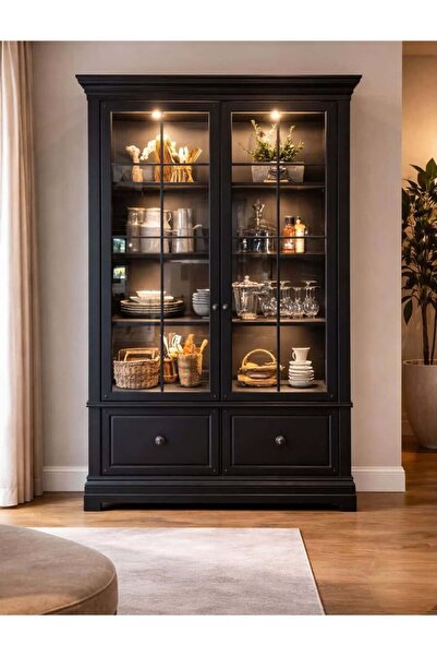 larissa design AHŞAP VİTRİN