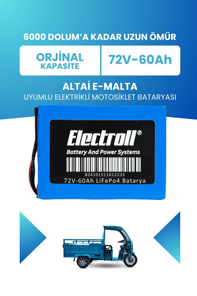 Altai E-Malta Batarya (Standart Kapasite) LiFePO4 72V 60Ah Elektrikli Motosiklet Bataryası