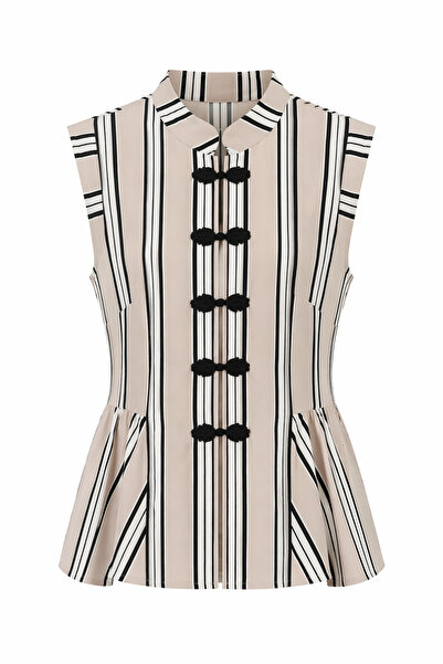 HAZELANNA Μπεζ ριγέ μπλούζα Ναπολέοντας