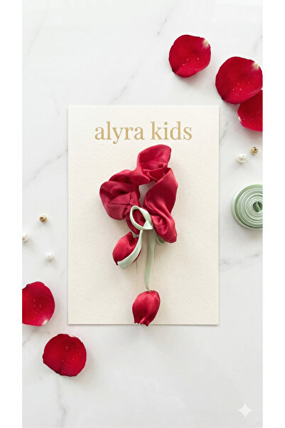 ALYRA Κλιπ μαλλιών με σατέν φιόγκο, λαστιχένια φουρκέτα, μοντέλο Scrunchie, κ...