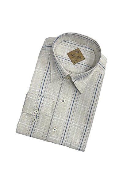 EREN STYLE Λινό Κλασικό Πουκάμισο 100% Βαμβακερό Μακρυμάνικο Αντιιδρωτικό