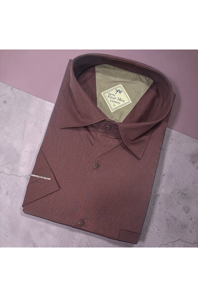 EREN STYLE Linen Classic 100% Cotton Short Sleeve Anti-Sweat Shirt