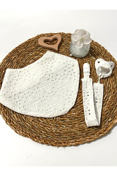 LUMİBABY BUTİK 100% Cotton Lace Muslin Baby Collar Set, Bib, Scarf