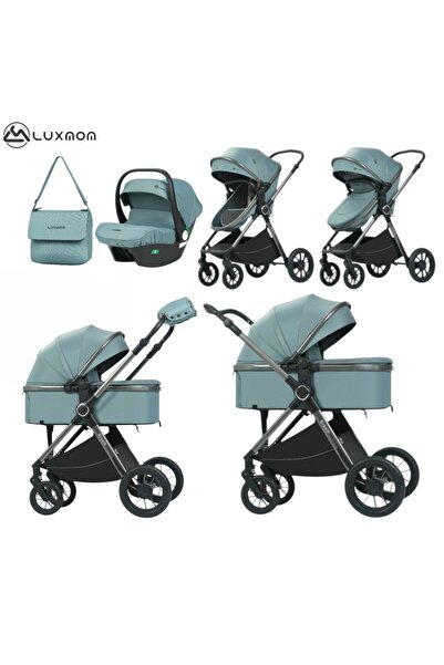 Luxmom Πτυσσόμενο καρότσι 3 σε 1, Αναστρέψιμο, Περιλαμβάνεται στρώμα, Τσάντα,...