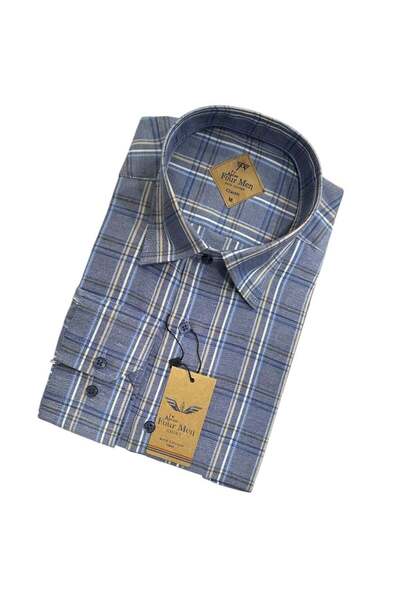 EREN STYLE Λινό Κλασικό Πουκάμισο 100% Βαμβακερό Μακρυμάνικο Αντιιδρωτικό