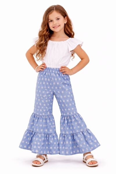 özge başaran Κοριτσίστικο Σετ Τζιν με Μπλούζα Ποπλίνα 2 τεμαχίων