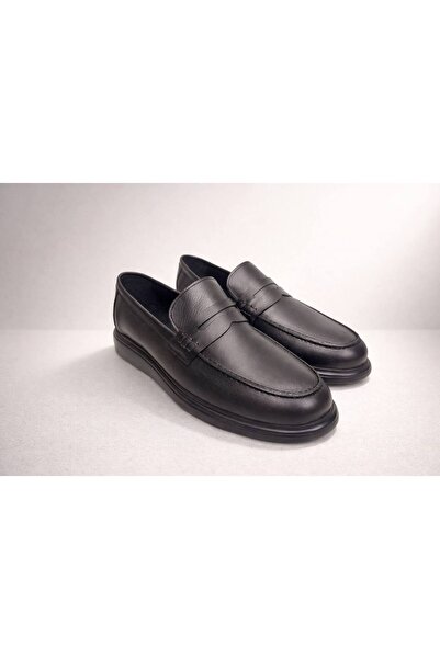 CALVAREN Prime Makosen Siyah Hakiki Deri Eva Taban Klasik Loafer