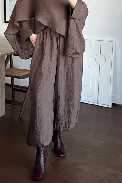 Suziş Παντελόνι μοντέλο σαλβάρι με ελαστικό κομμάτι υφάσματος με ραγισμένη υφ...