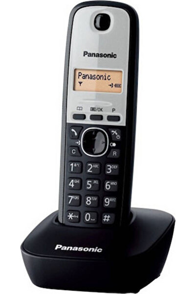 PANASONIC KX-TG1611 Ασύρματο Τηλέφωνο με Ελληνικό Μενού Μαύρο-Ασημί