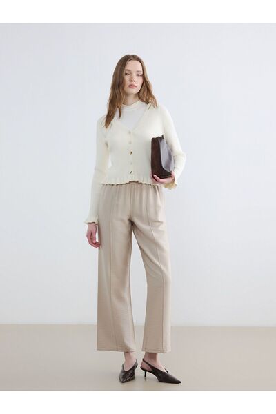 LC Waikiki Γυναικείο παντελόνι LCW Modest με ελαστική μέση με φαρδύ πόδι