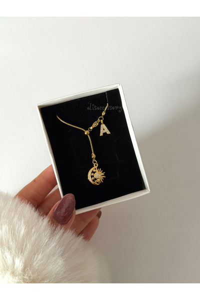 Alis Accessory Harfli ay ve güneş kolye