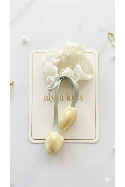 ALYRA Κλιπ μαλλιών με σατέν φιόγκο, λαστιχένια φουρκέτα, μοντέλο Scrunchie, κ...