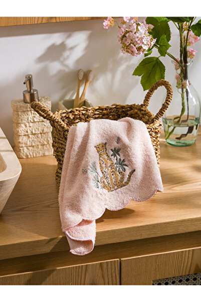 LC Waikiki LCW HOME MA BELLA Ροζ Πετσέτα Προσώπου από Βαμβάκι με Κέντημα Ζώων...