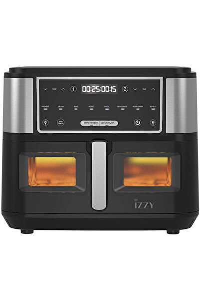 izzy IZ-8225 Air Fryer με Διπλό Αποσπώμενο Κάδο 10lt Ασημί